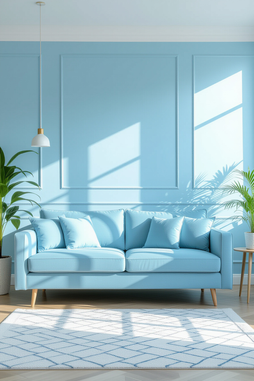 Light Blue Sofa: Living Room Color Scheme