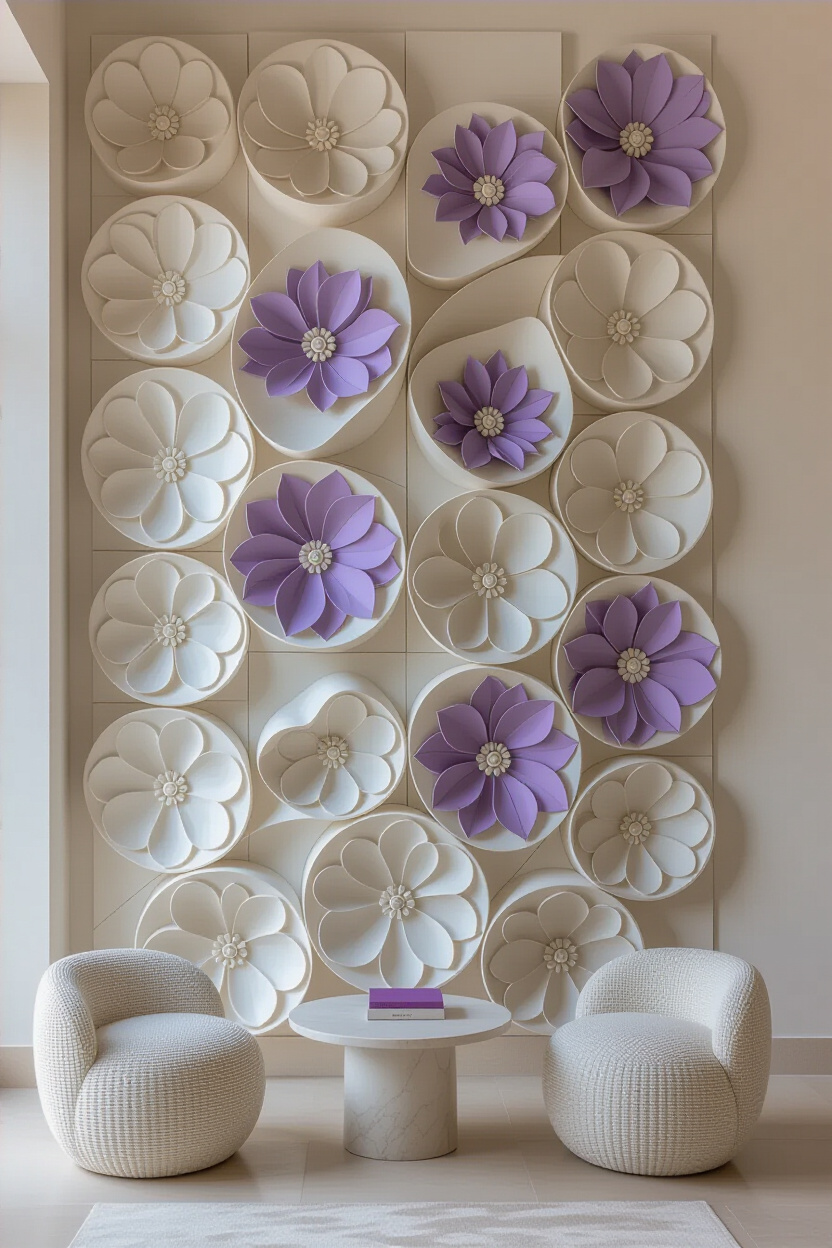 Lively Lavender Lively Patterned 3D Accent Wall