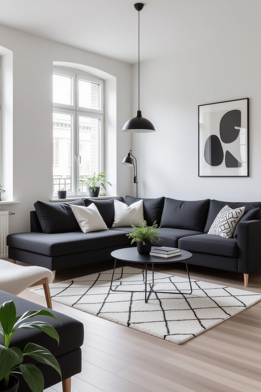 Mastering Minimalist Black and White Living Room Decor for Small Spaces
