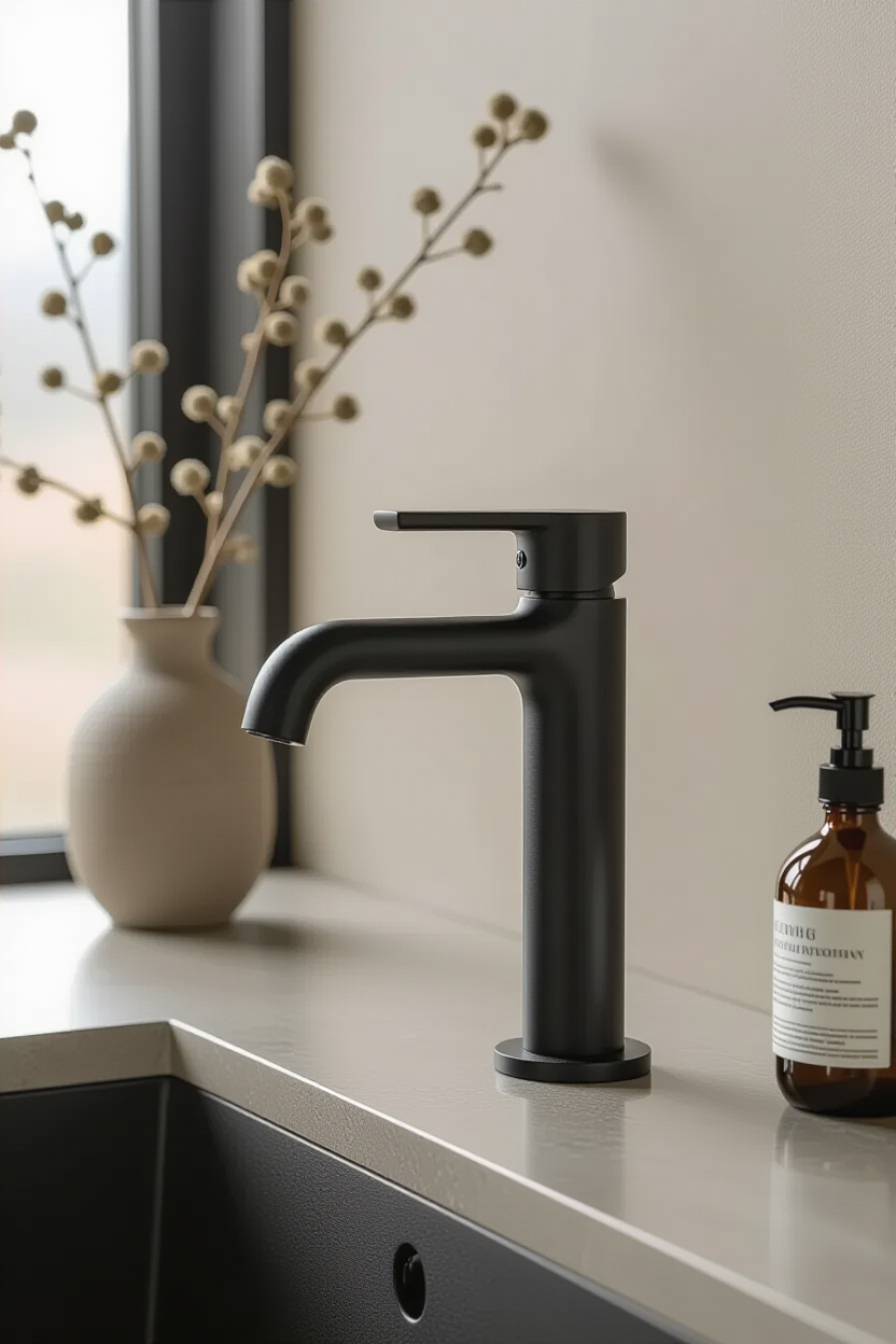 Matte Black Fixtures Modern Living Room Decor