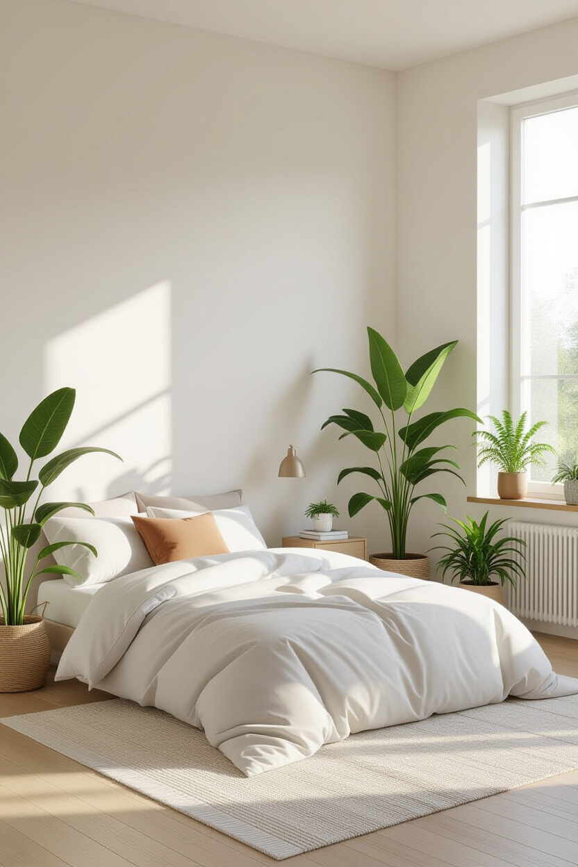 Minimalist Bedroom with Plants: Bringing Nature In