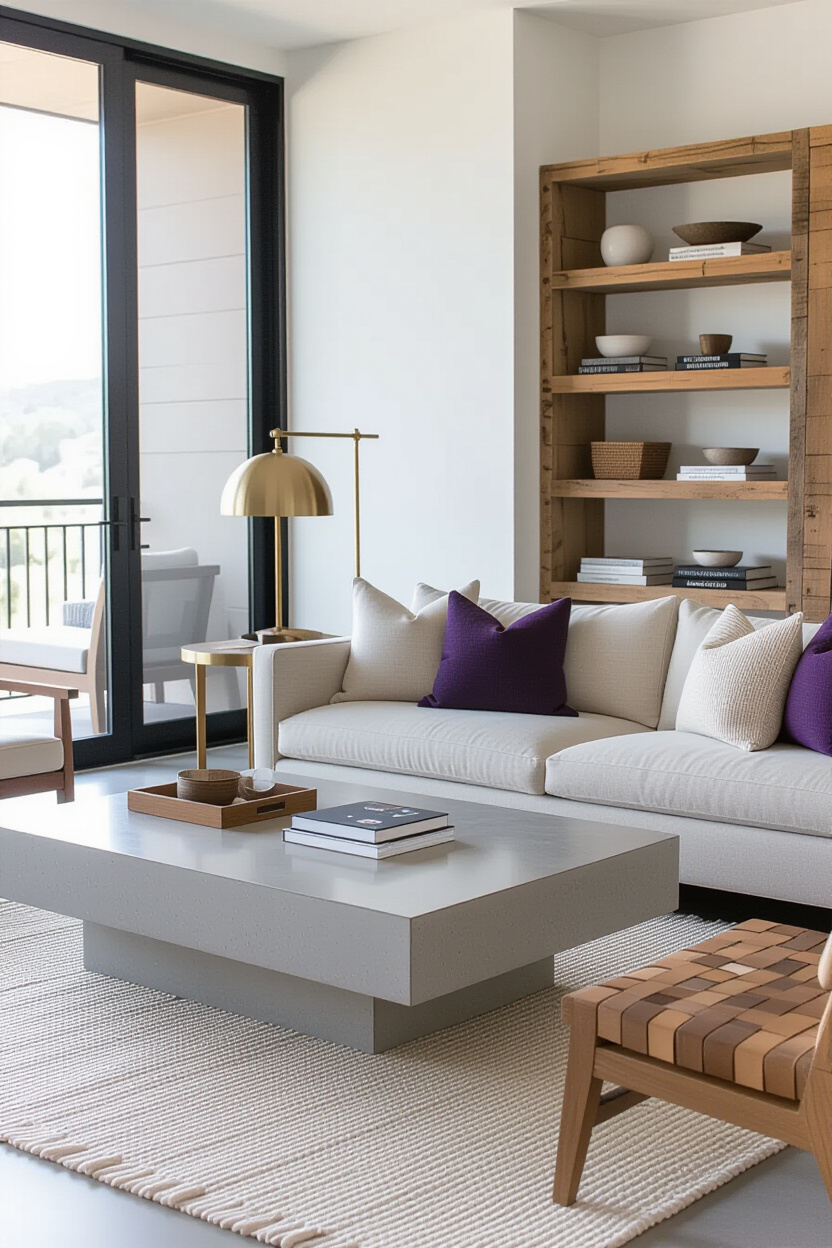 Mixed Materials Modern Living Room Decor