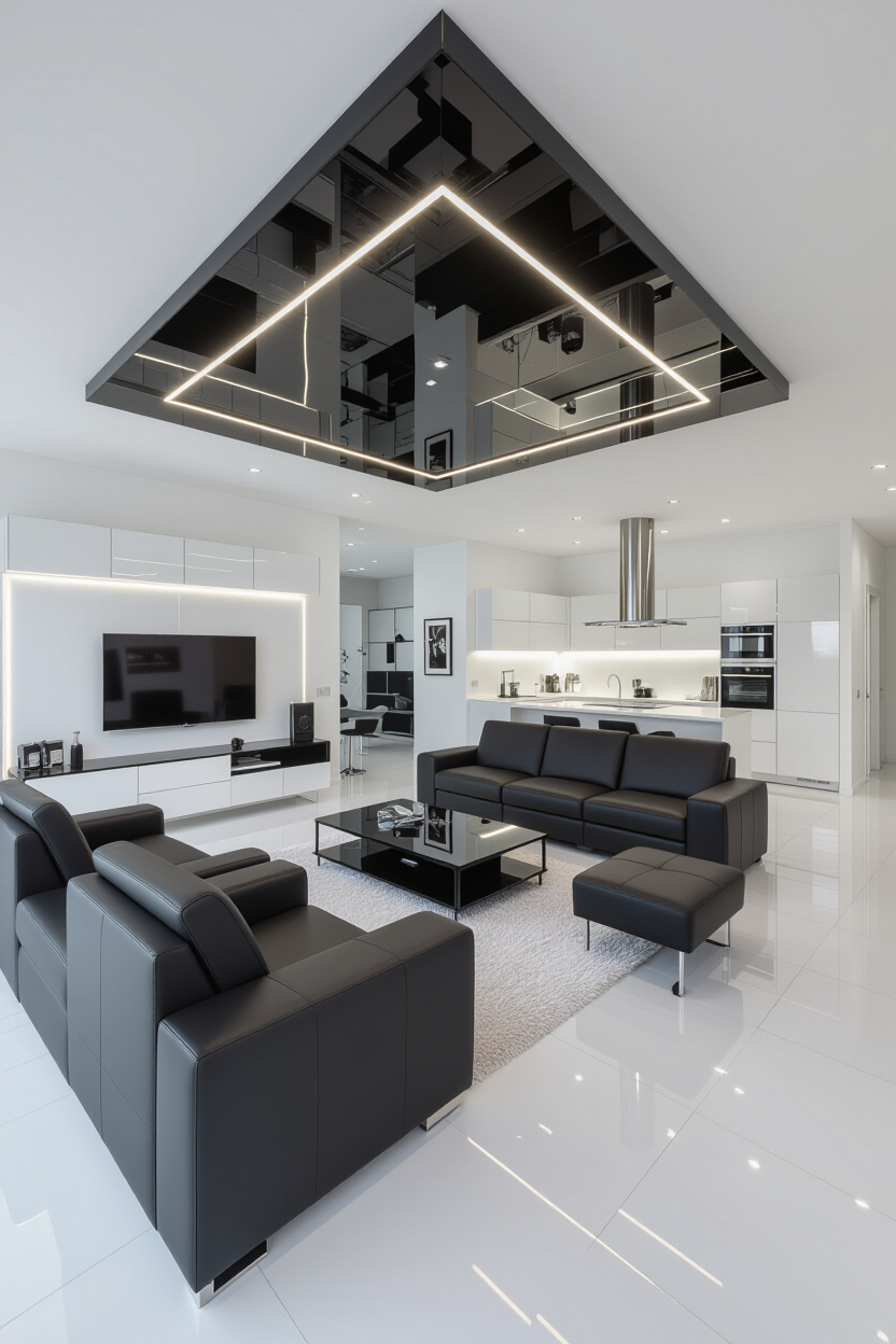 Modern Black and White Living Room Decor: Interior Design Inspiration