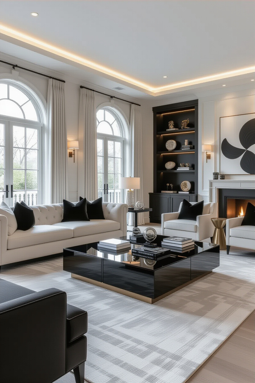 Modern Chic Black and White Living Room Decor for Elegant Homes