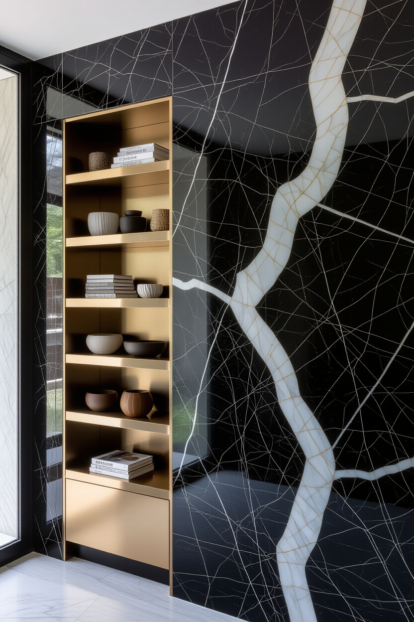 Modern Eclectic Black Accent Wall