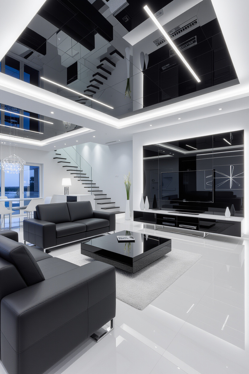 Modern Living Room Designs in Black and White