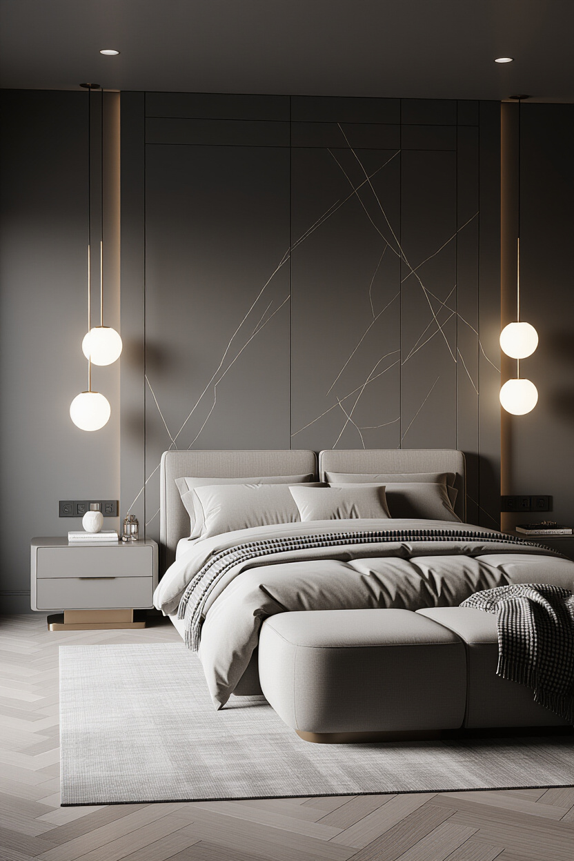 Modern Luxury Bedroom Design: Dark and Classy