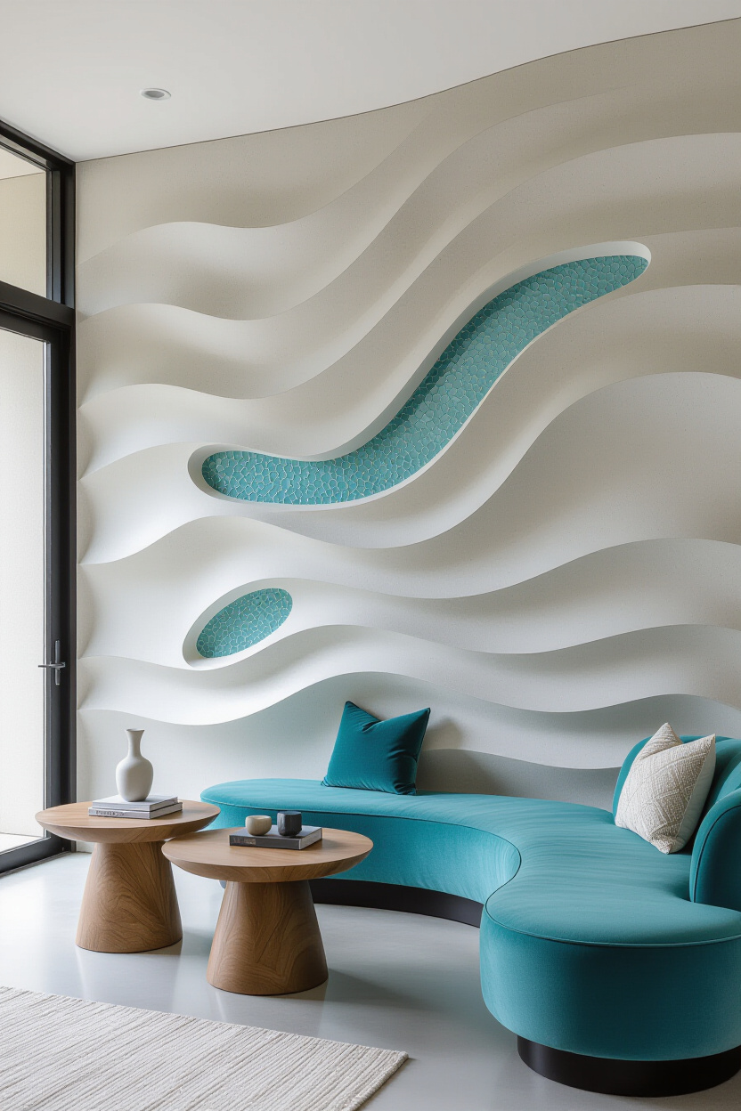 Modern Mint Modern Minimalist 3D Accent Wall