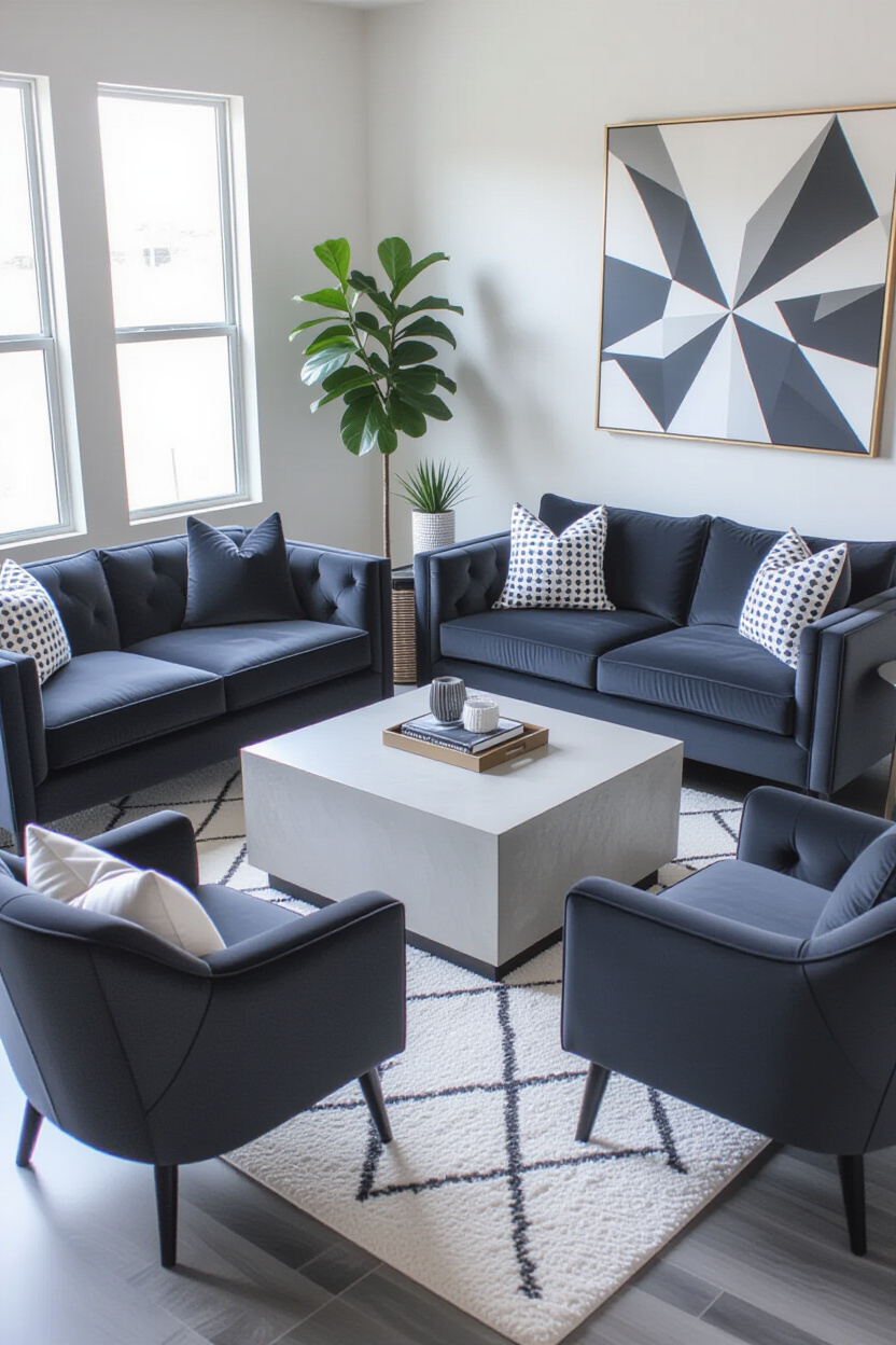 Monochromatic Palette Modern Living Room Decor