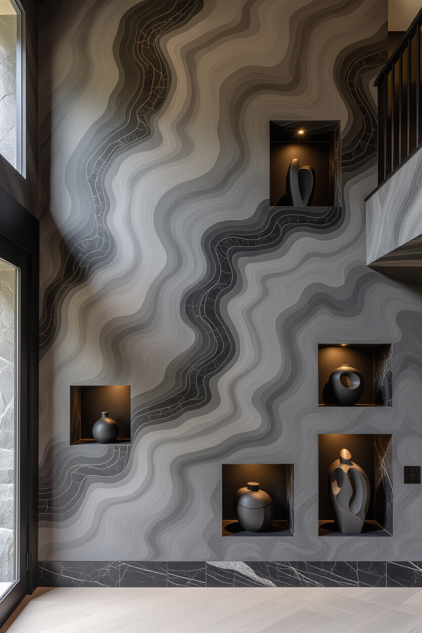 Moody Eclectic Black Accent Wall