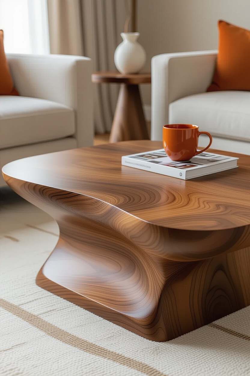 Natural Wood Modern Living Room Decor