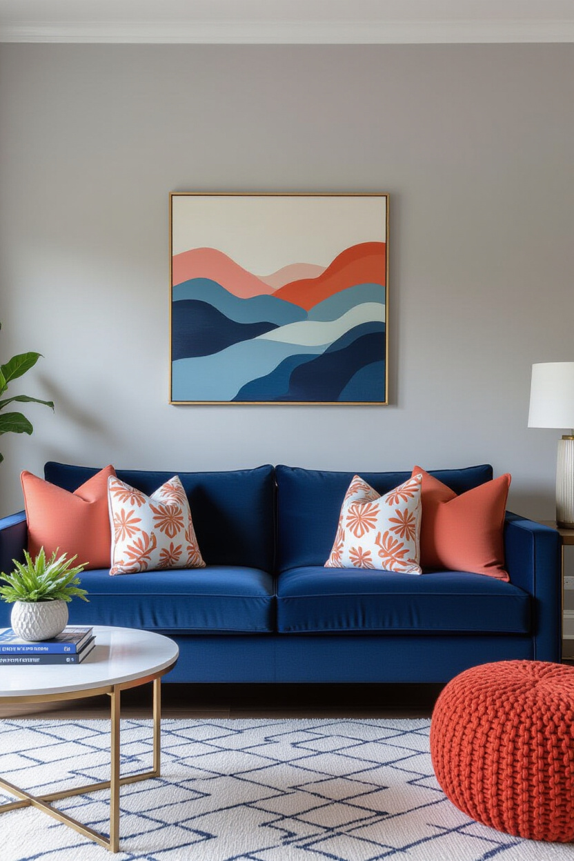 Navy Blue Sofa: Living Room Colour Schemes