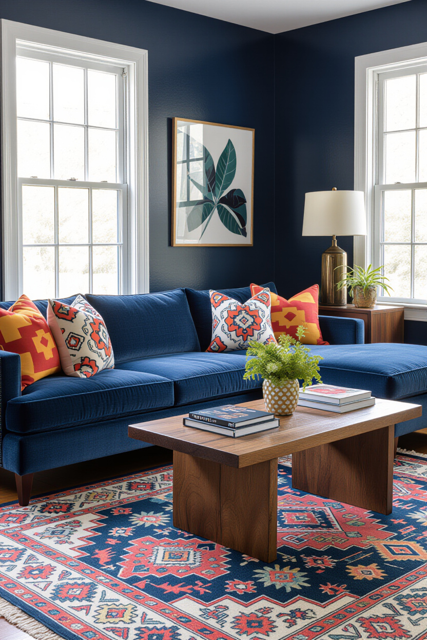 Navy Blue Sofa: Living Room Ideas Decor