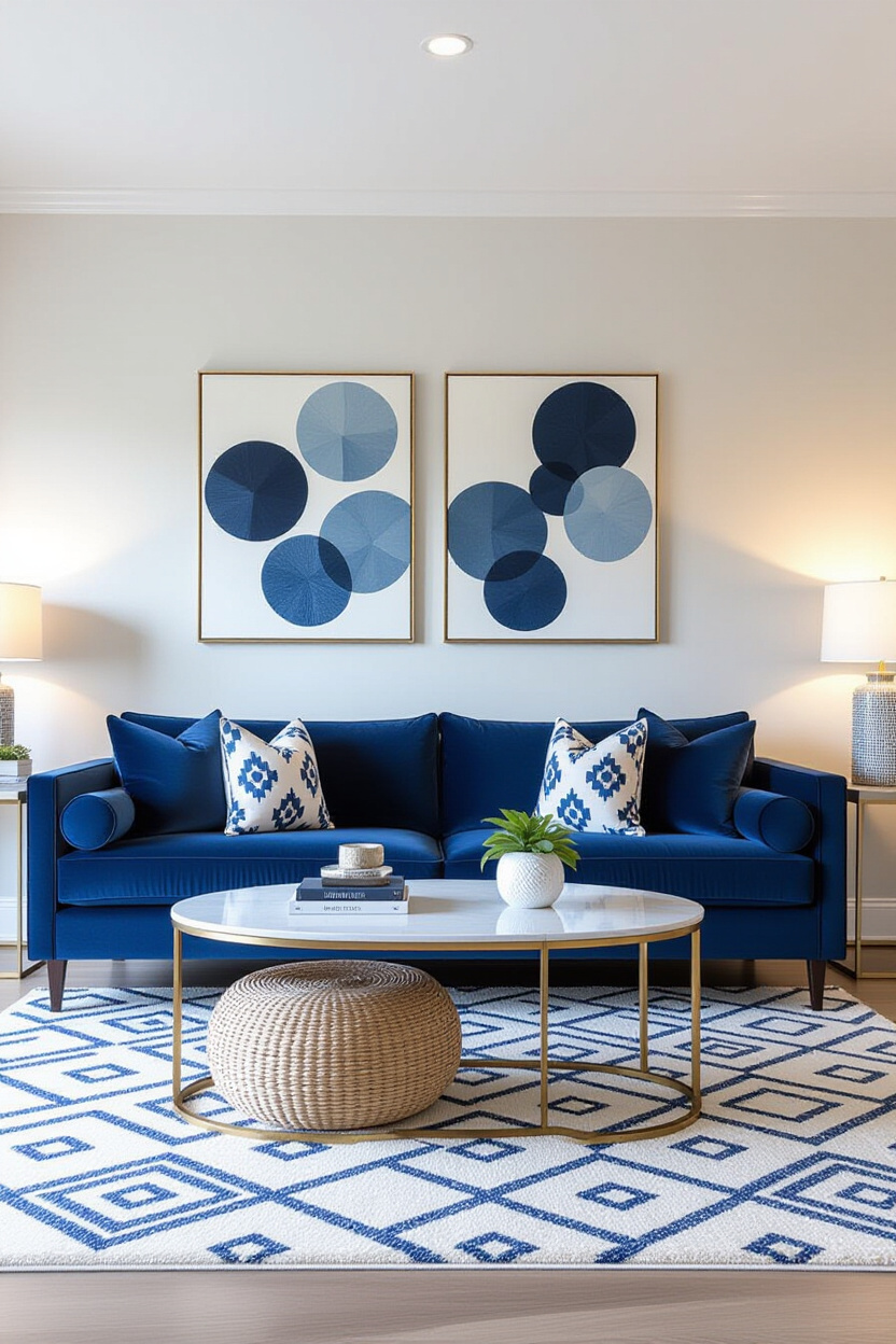 Navy Blue Sofa: Living Room Ideas Decor