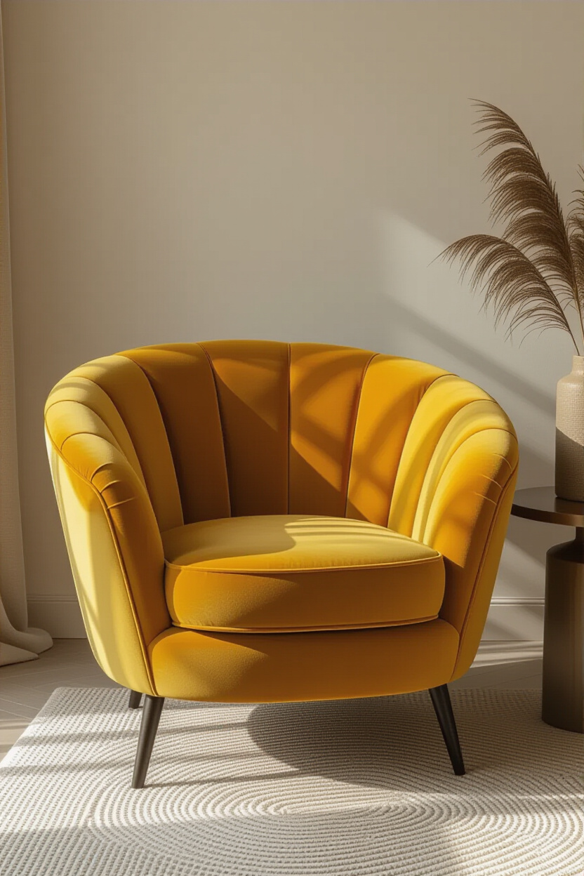 Pops of Mustard Cozy Living Rooms Color