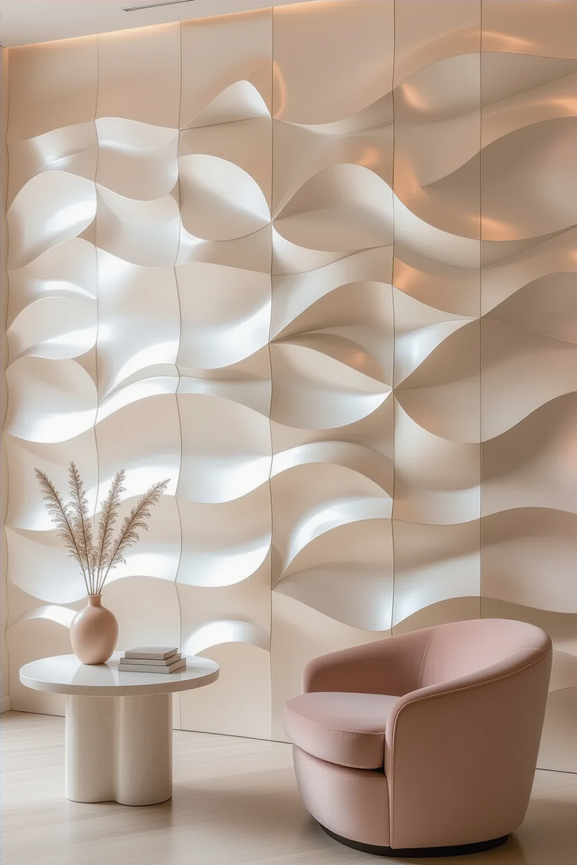 Pristine Pearl Pristine Textured 3D Accent Wall