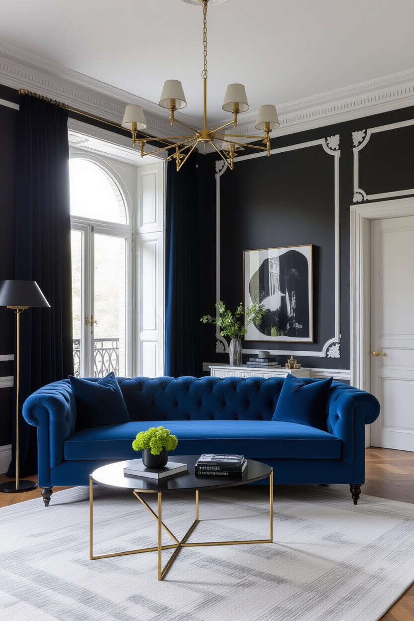 Royal Blue Couch: Dramatic Living Room Design