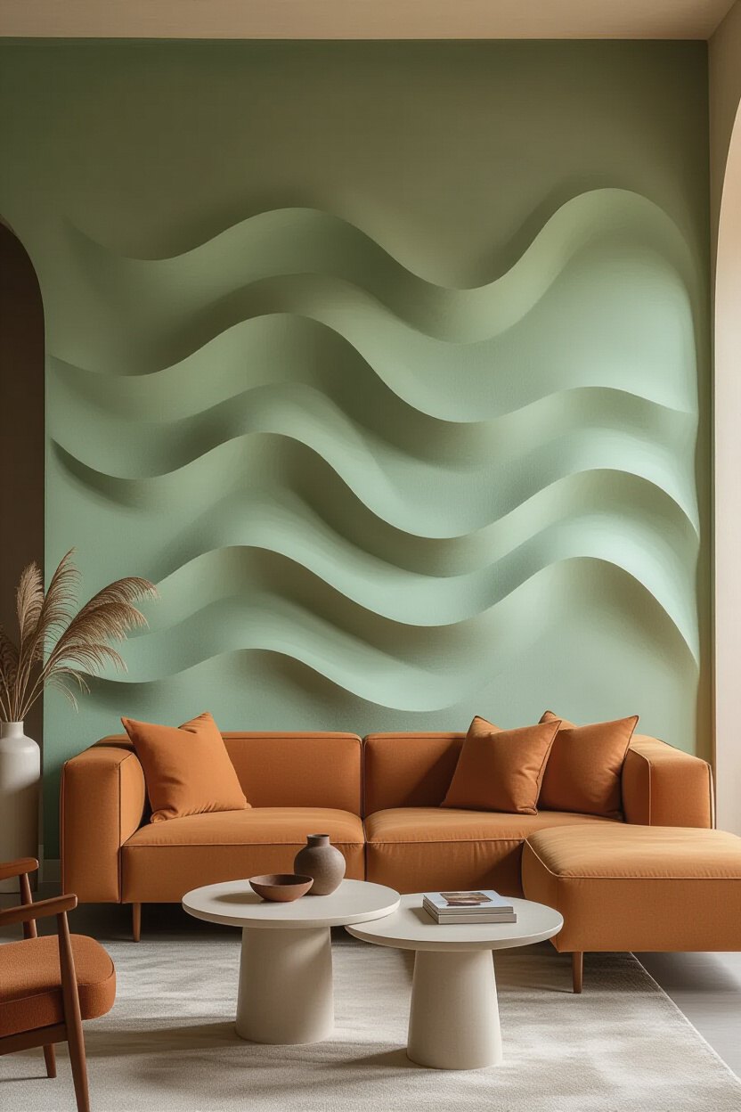 Serene Sage Serene Organic 3D Accent Wall