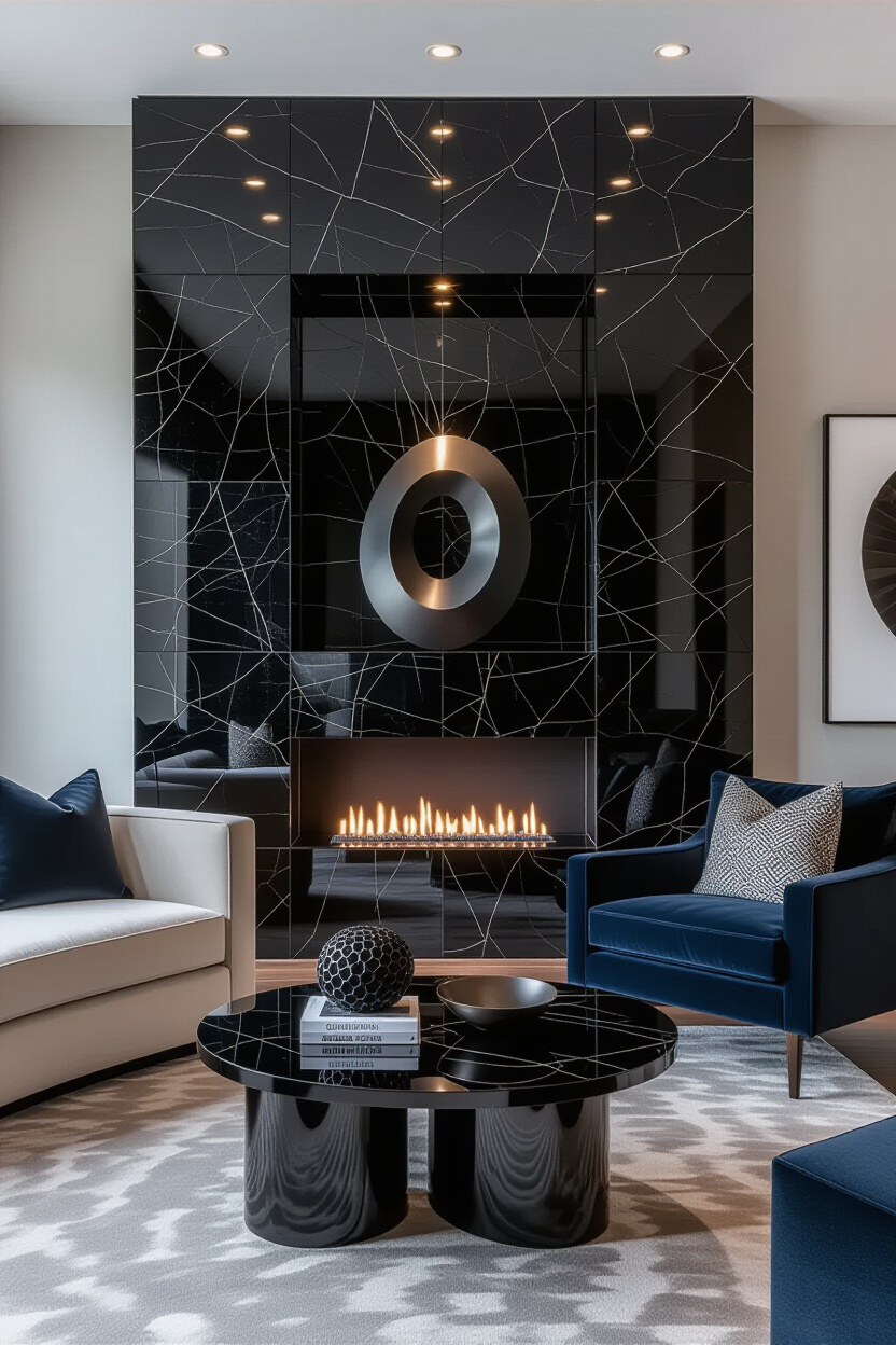 Sleek Eclectic Black Accent Wall Ideas