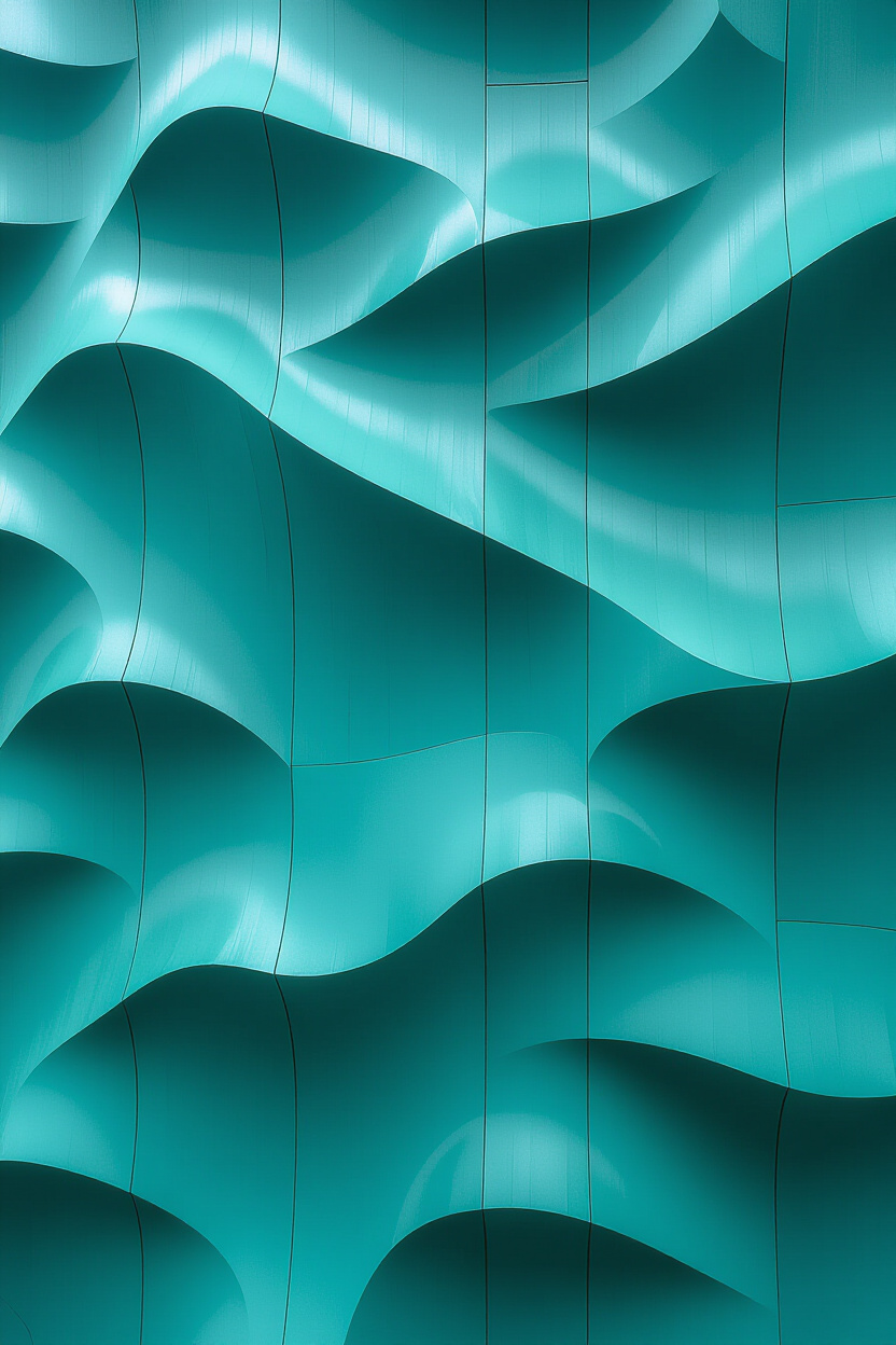 Soothing Teal Living Room 3D Accent Wall