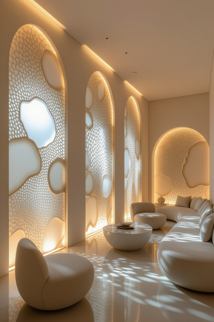 Sophisticated Backlit Translucent Wall Paneling