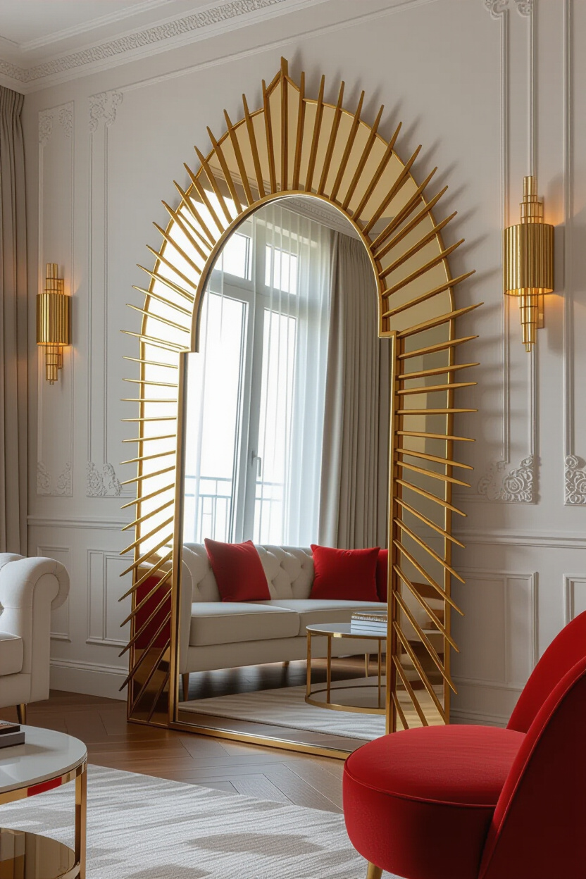 Statement Mirror Modern Living Room Decor