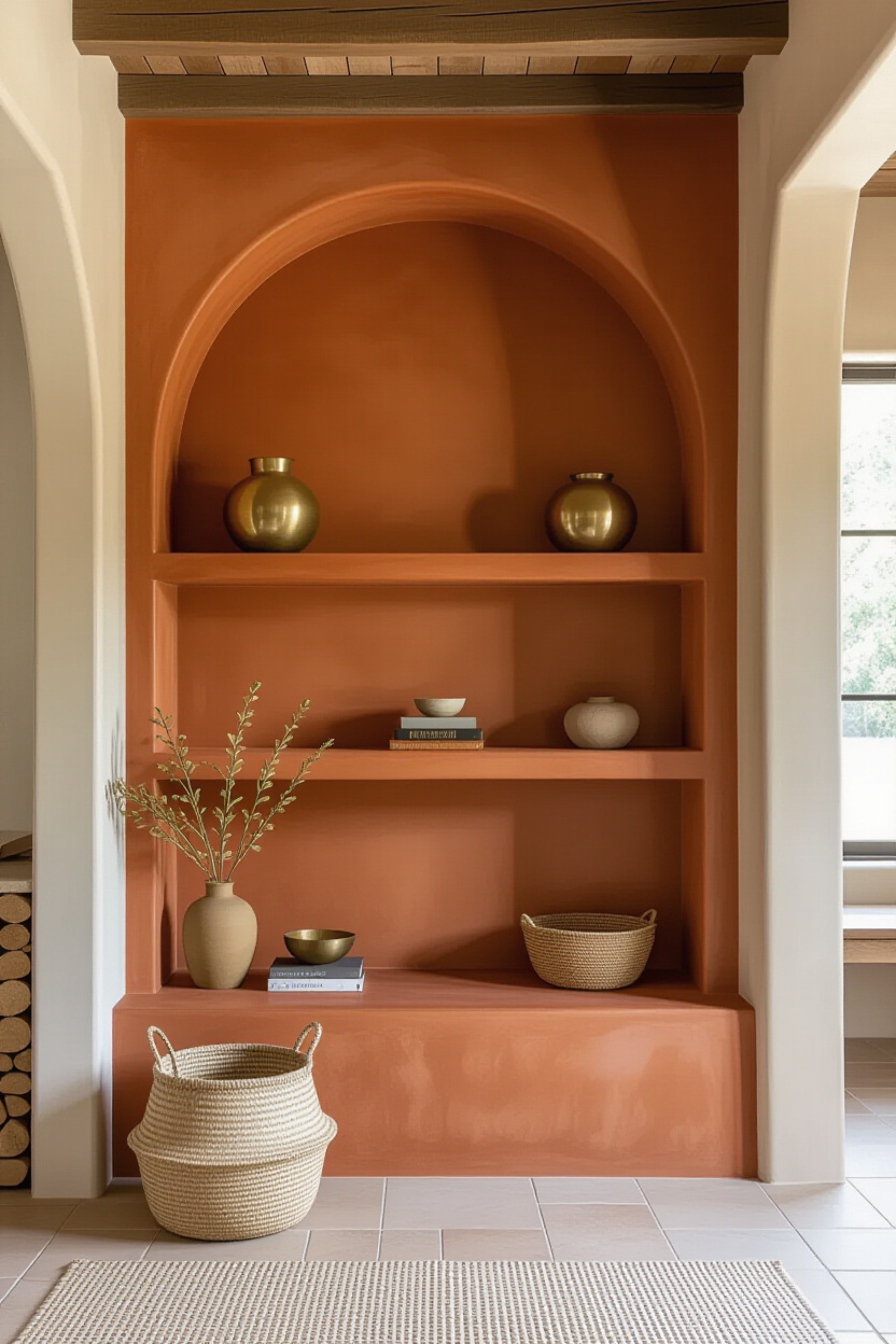 Terracotta Accents Modern Living Room Decor