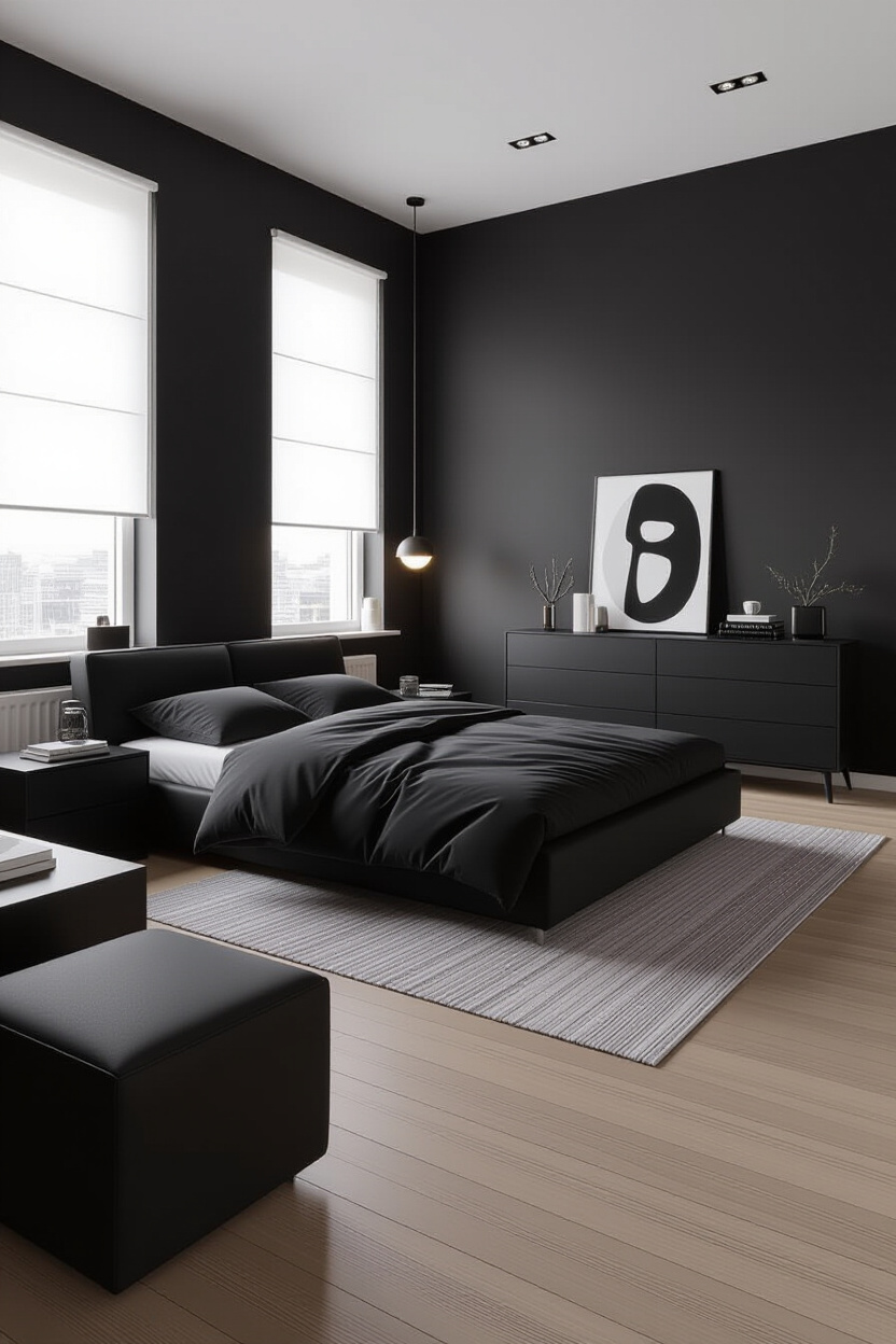 The Allure of a Modern Black Bedroom Design
