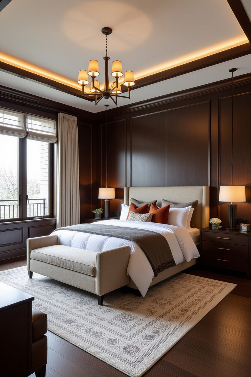 The Rich Bedroom Luxury of Dark Wood