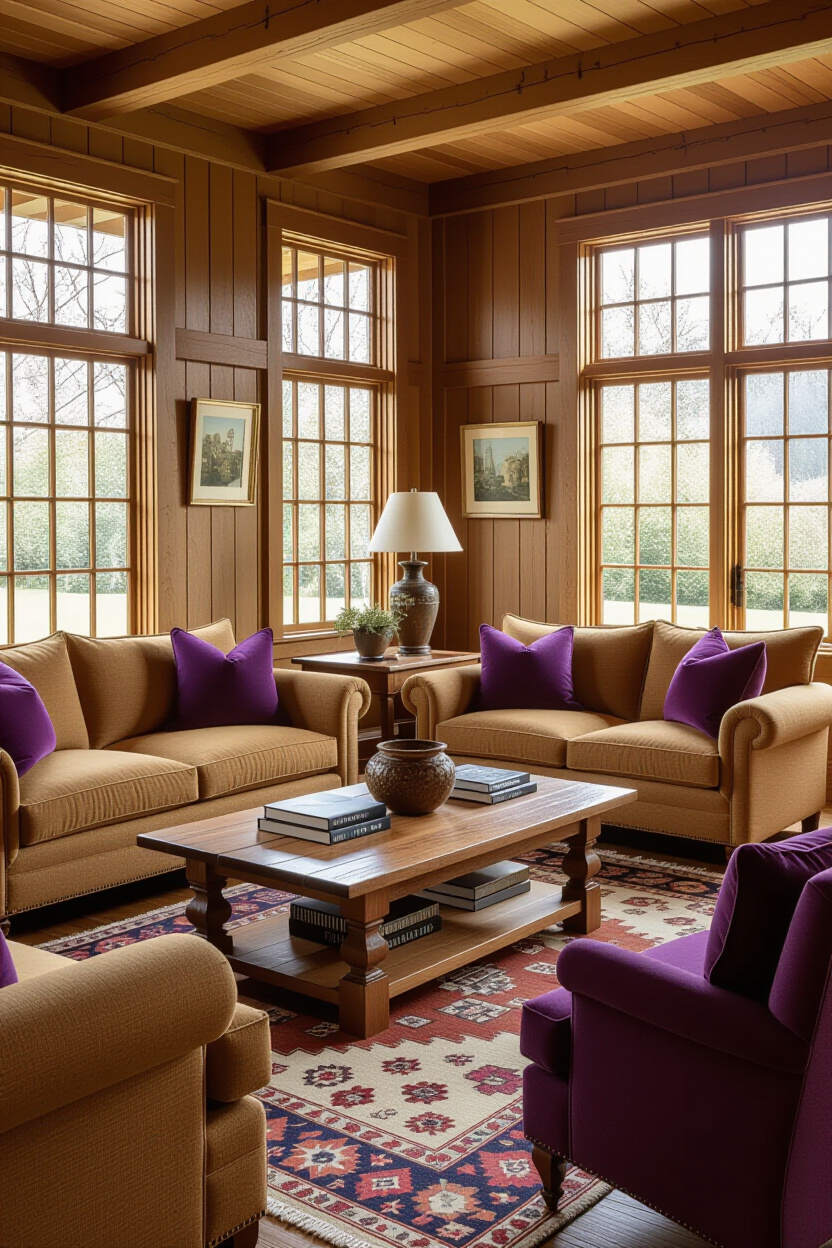 Warm Oak Cozy Living Rooms Furniture