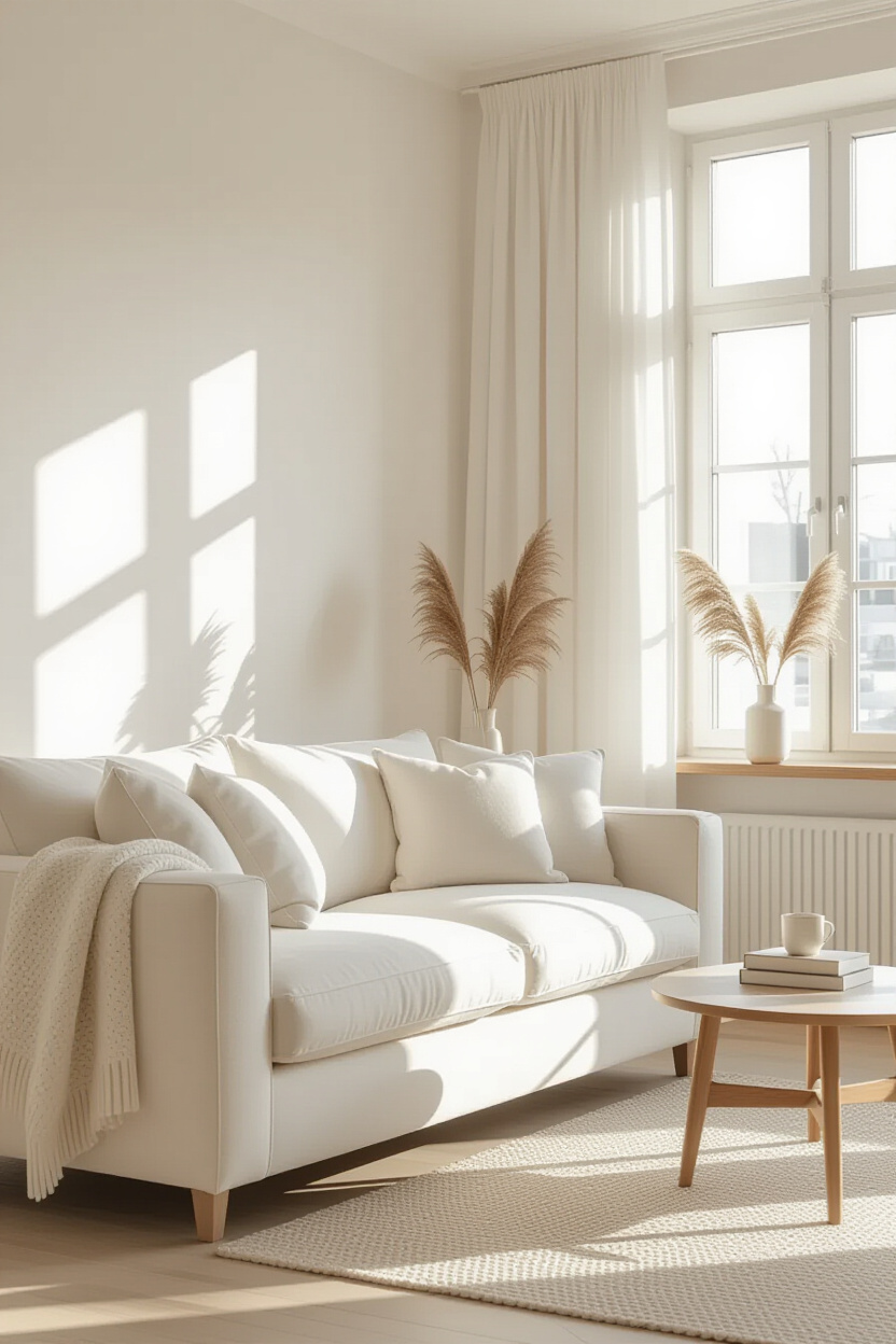 Warm White Living Room: Creating a Welcoming Ambiance