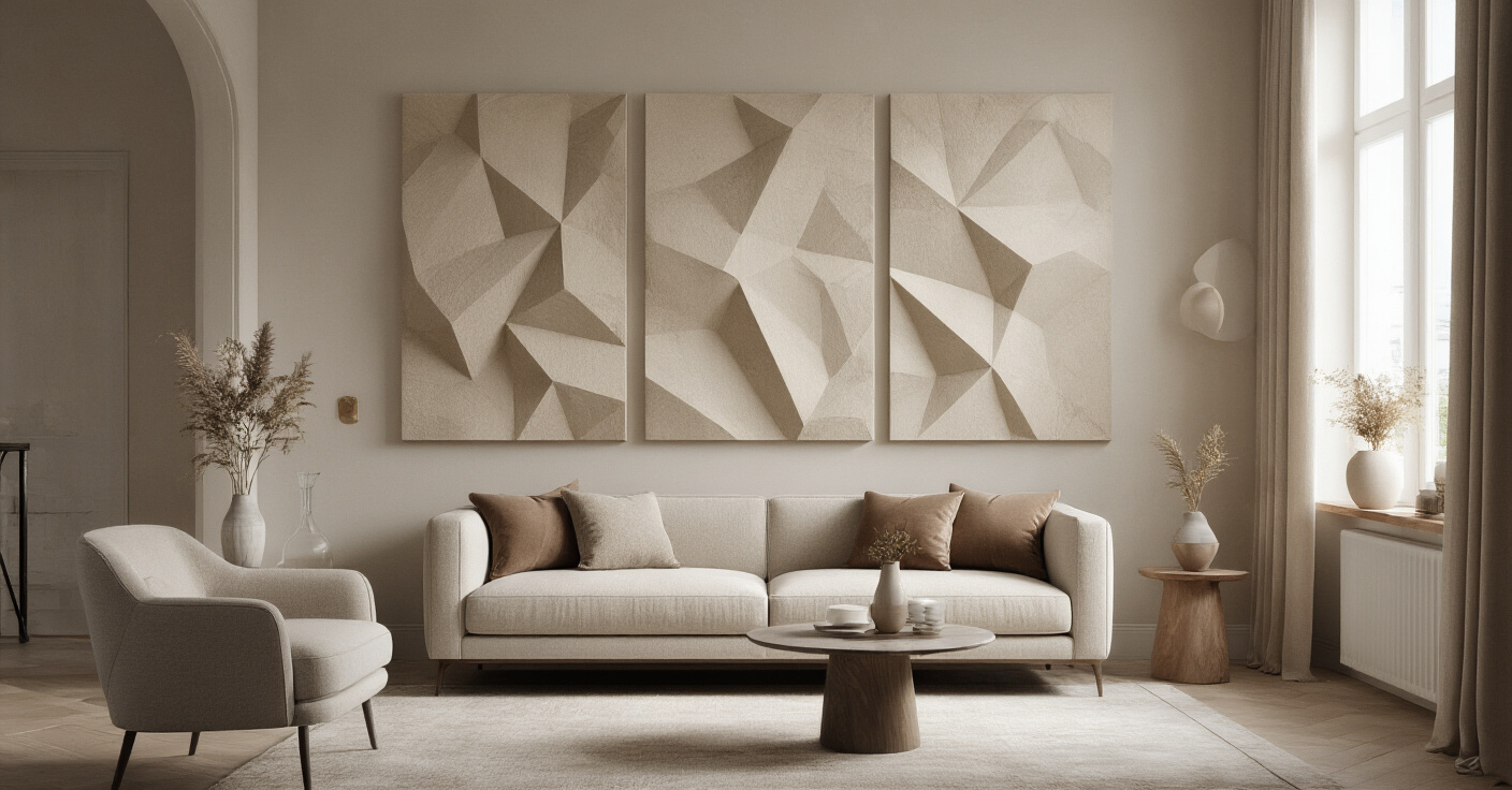 Neutral Abstract Art for Modern Living Rooms