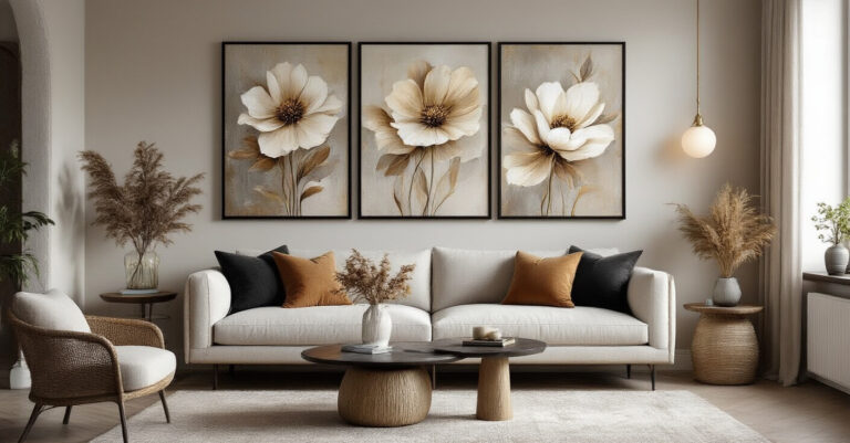 Boho Abstract Art for Living Rooms