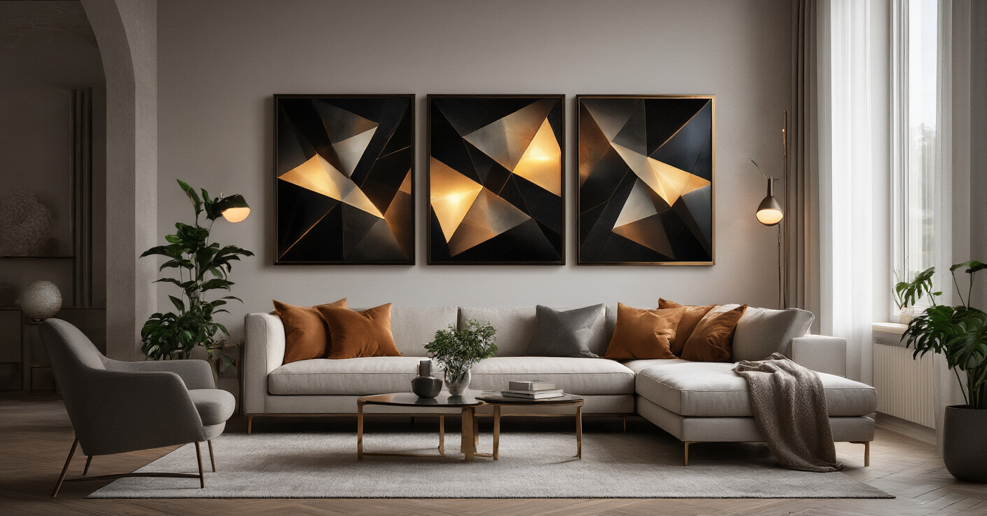Luxury Abstract Art for Modern Living Rooms