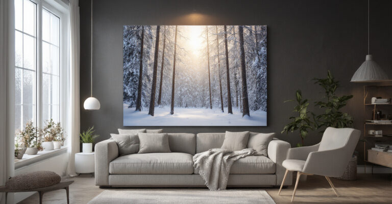 Winter Canvas Art for Cozy Living Rooms