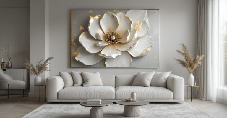 Textured White Floral