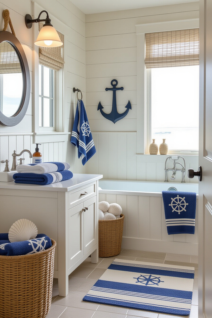 Chic Nautical Bathroom Decor Ideas