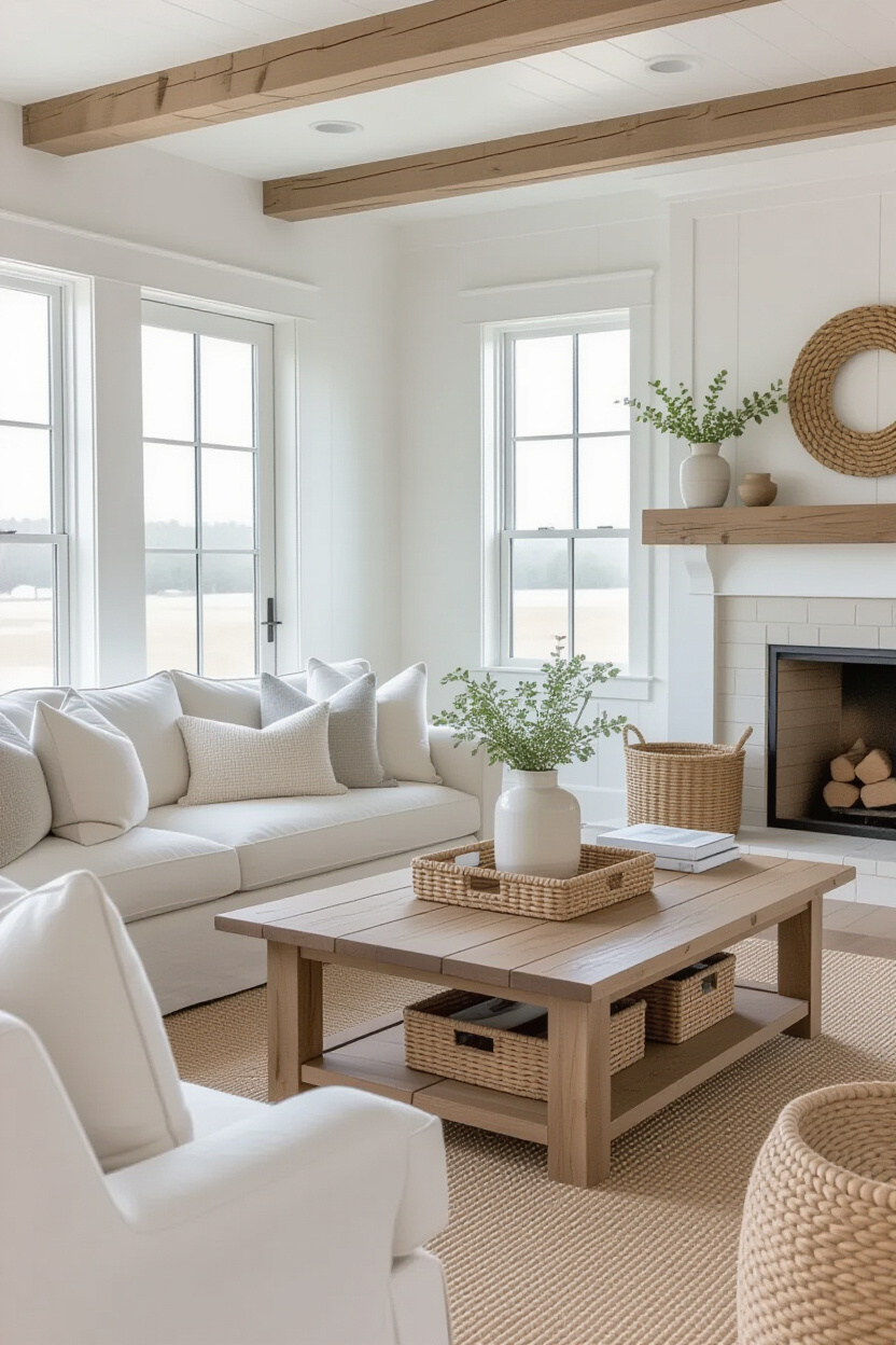 Coastal Farmhouse Decor Living Room: Airy and Inviting
