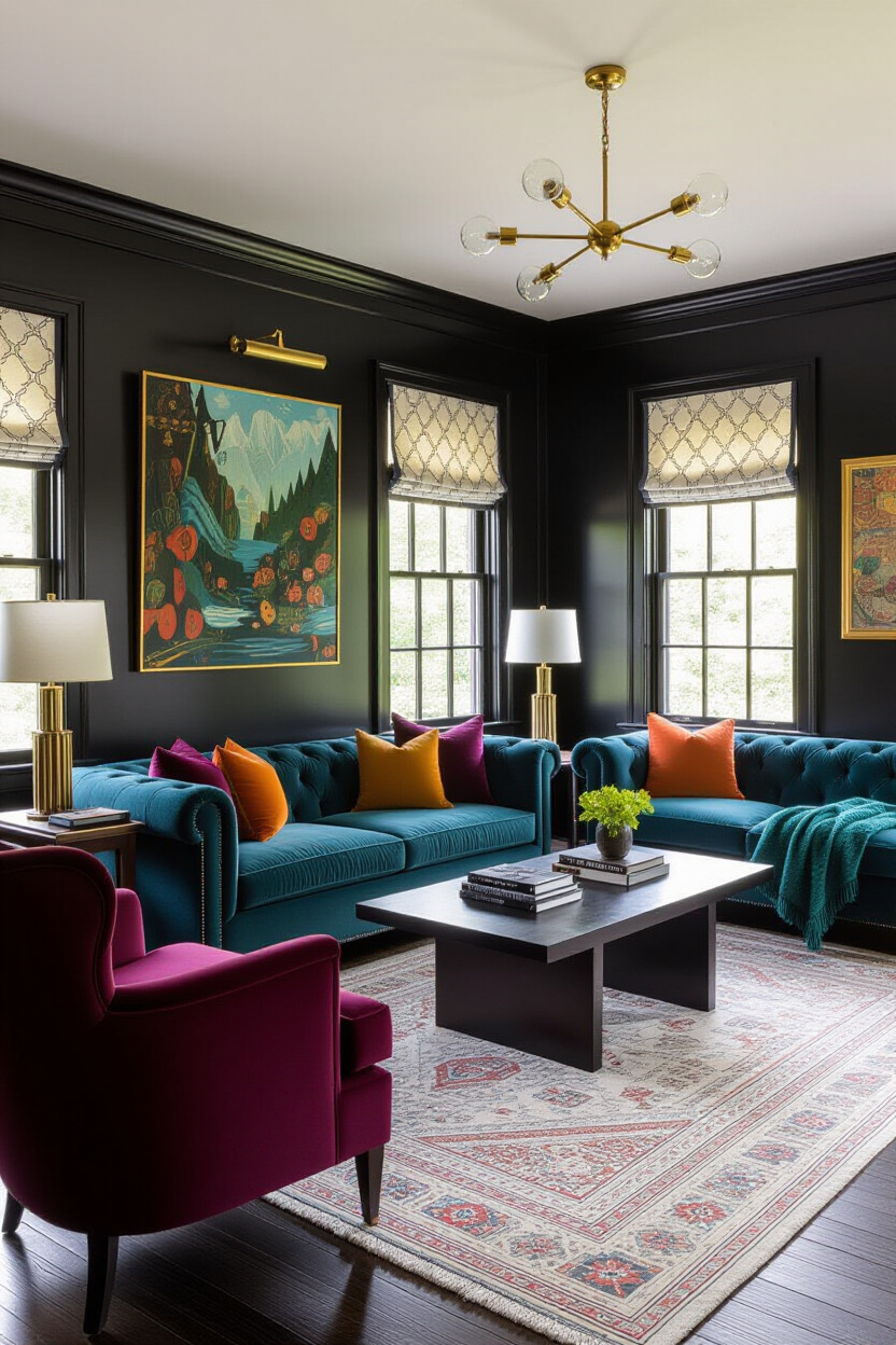 Dark Eclectic Living Room Inspiration for Moody Personalities