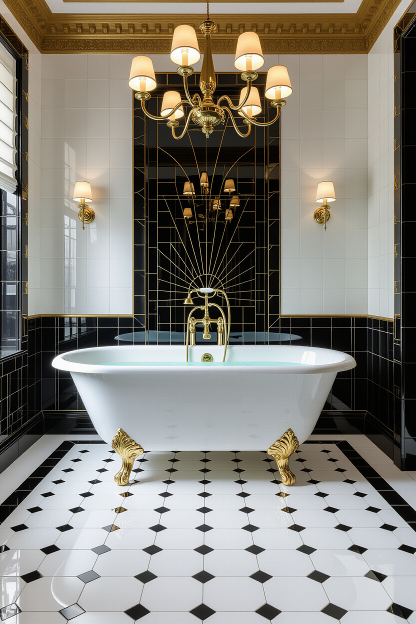 Designing a Luxurious Art Deco Interior Bathroom
