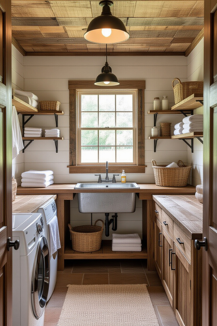 Functional Charm: Rustic Laundry Room Ideas in Country Decor
