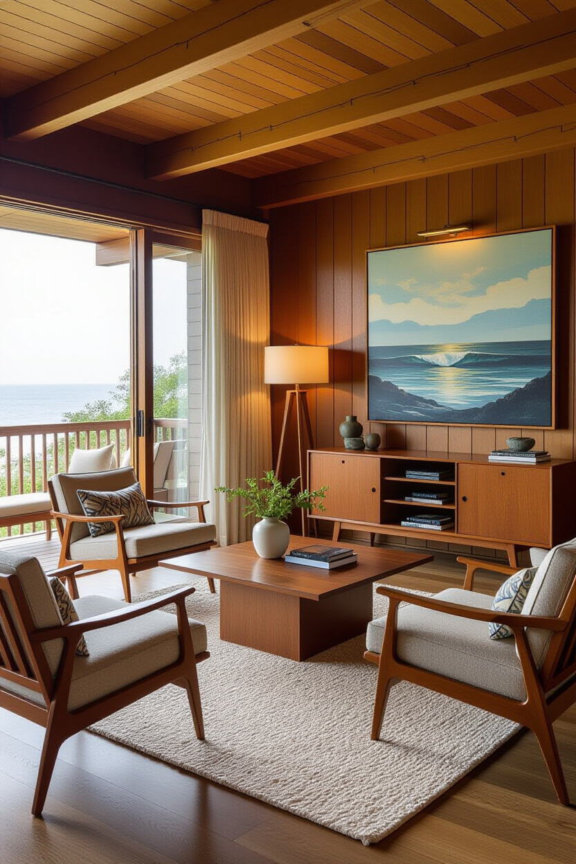 Mid Century Modern Coastal Interior Design: Retro Beach Style