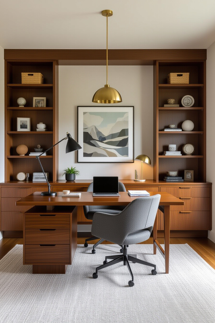 Mid Century Modern Home Office Design