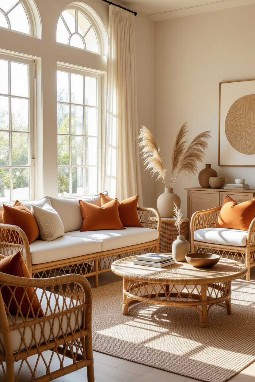 Modern Boho Living Room Decor with Luxe Finishes