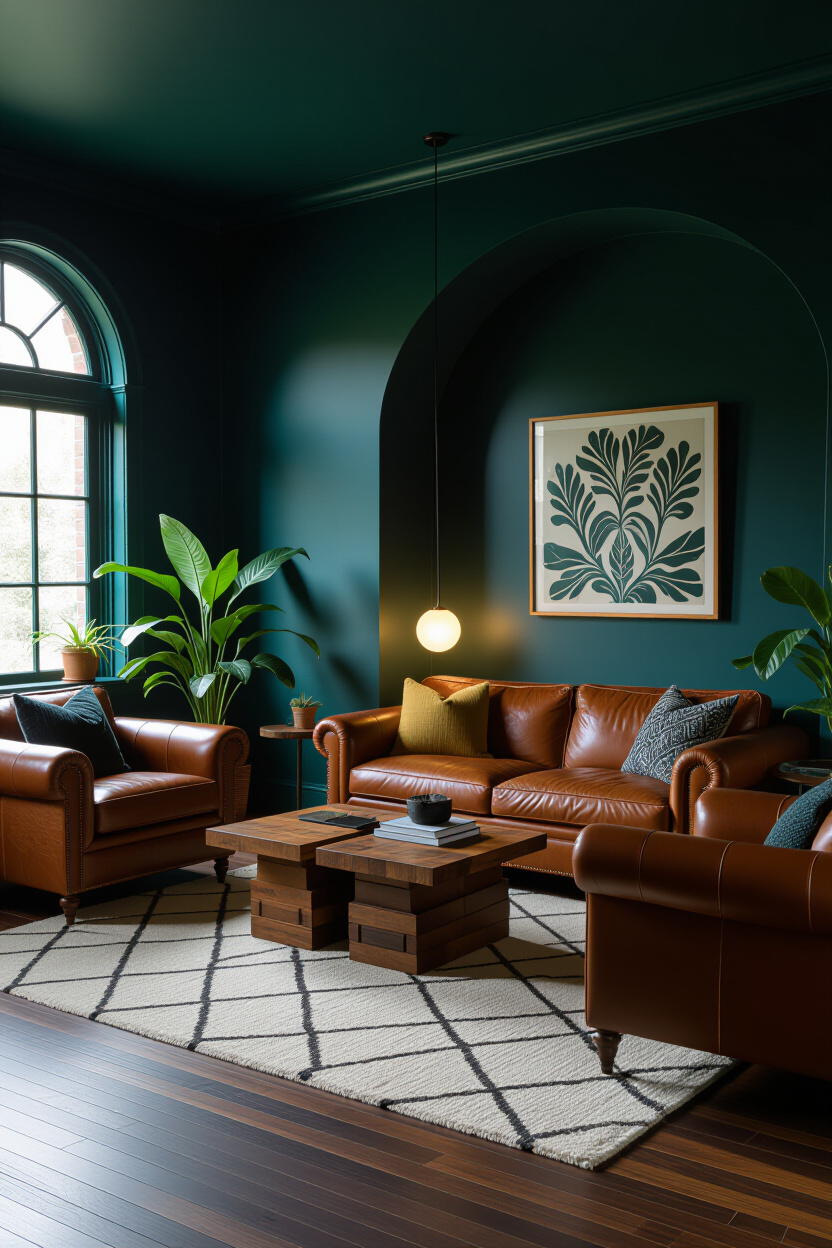 Moody Eclectic Decor for a Bold Living Room