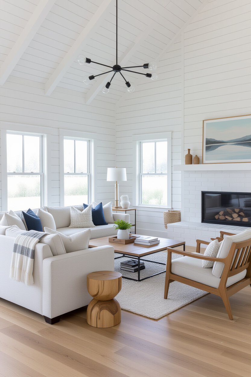 Painted Log Home Interior Wood Walls: A Chic Modern Twist