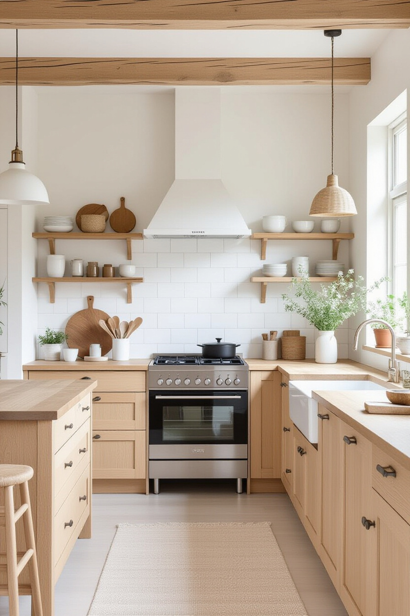 Scandi Boho Kitchen: Minimalist Charm with Bohemian Style