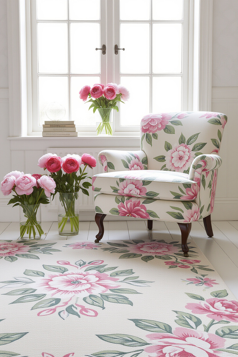 Shabby Chic Interior Design with Soft Floral Accents