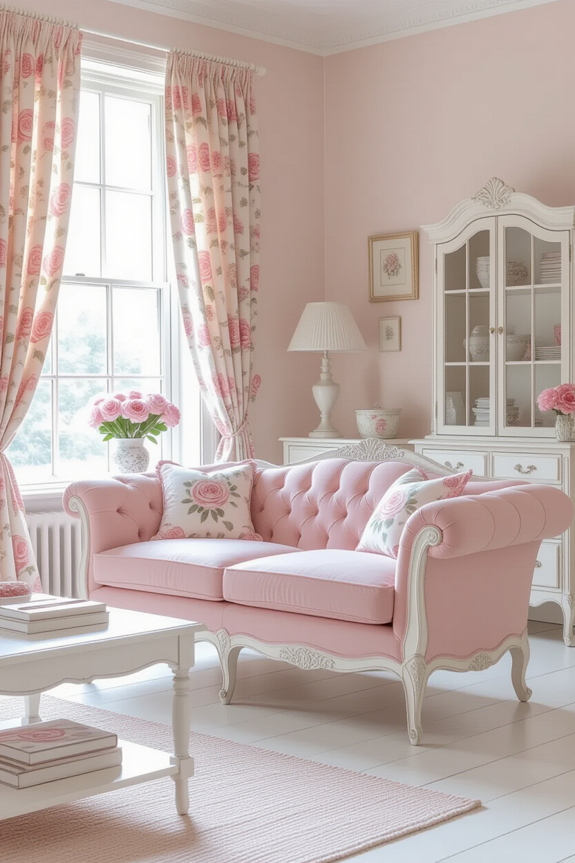 Styling a Pink Shabby Chic Living Room Look