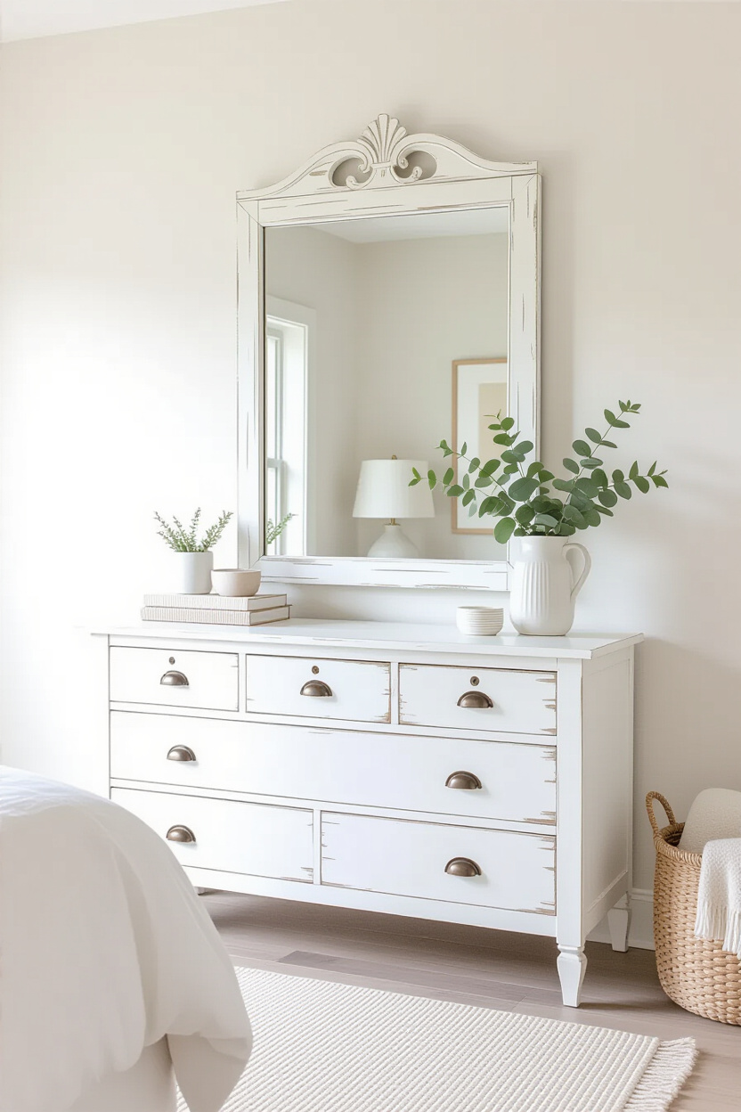 Adding Charm with White Rustic Mirrors